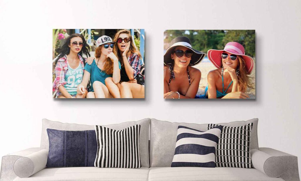 wall decoration with canvas prints