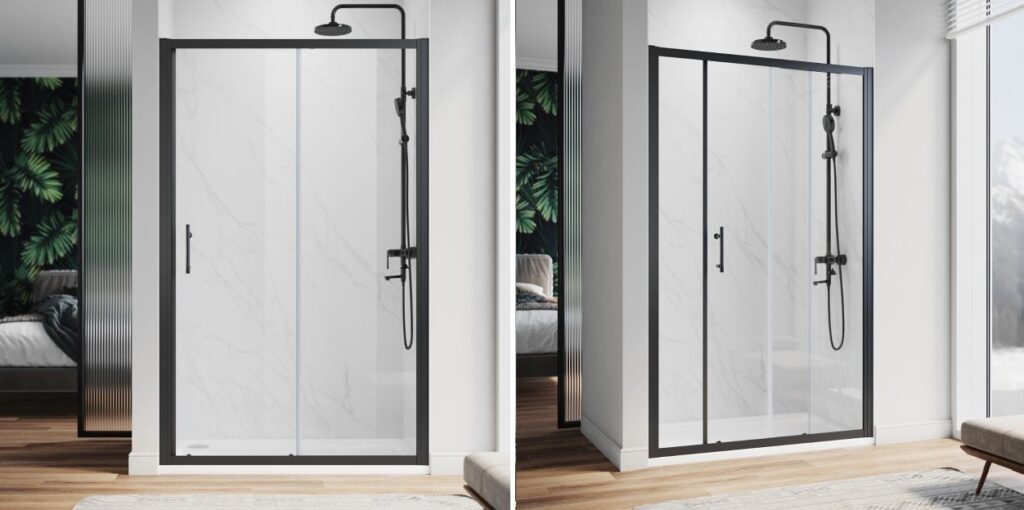black shower enclosure